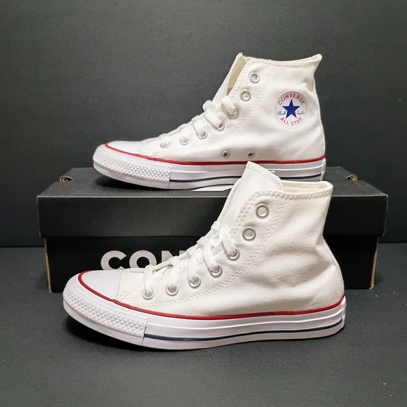 Converse Hightop Chuck Taylor All Star Unisex Optical White Sneakers - Picture 2 of 8